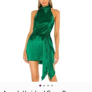 Amanda Uprichard Jade Satin Mini Dress